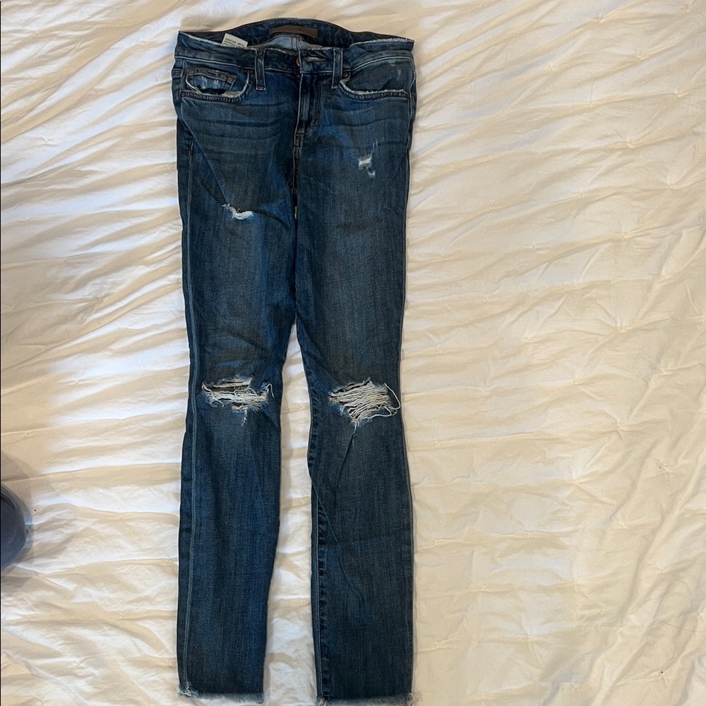 Joe's Jeans Dark Blue Distressed Skinny Jeans